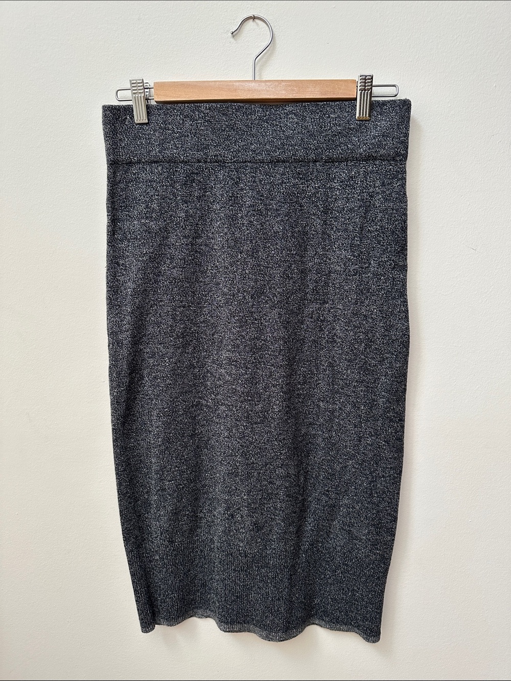 Roots Dark Charcoal Knit Pencil Skirt